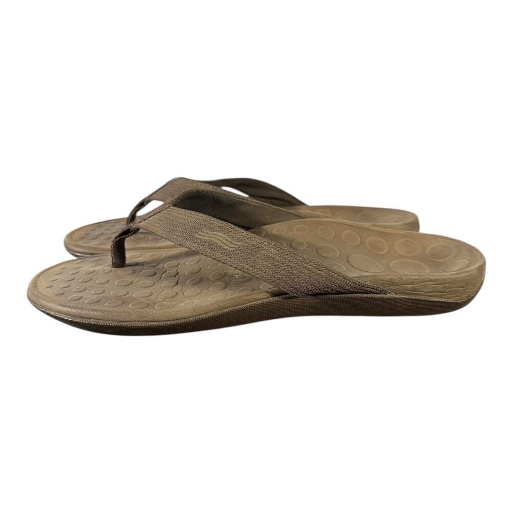 Vionic Men’s Thong Sandals Brown Orthopedic Beach Flip Flop Slippers Size 11 - Picture 5 of 8